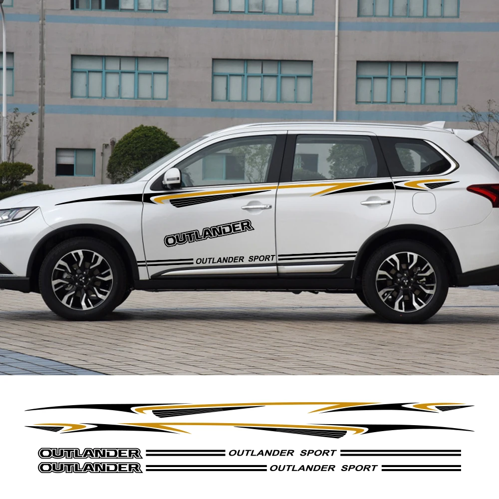

2 шт., наклейки на боковые двери автомобиля Mitsubishi Outlander