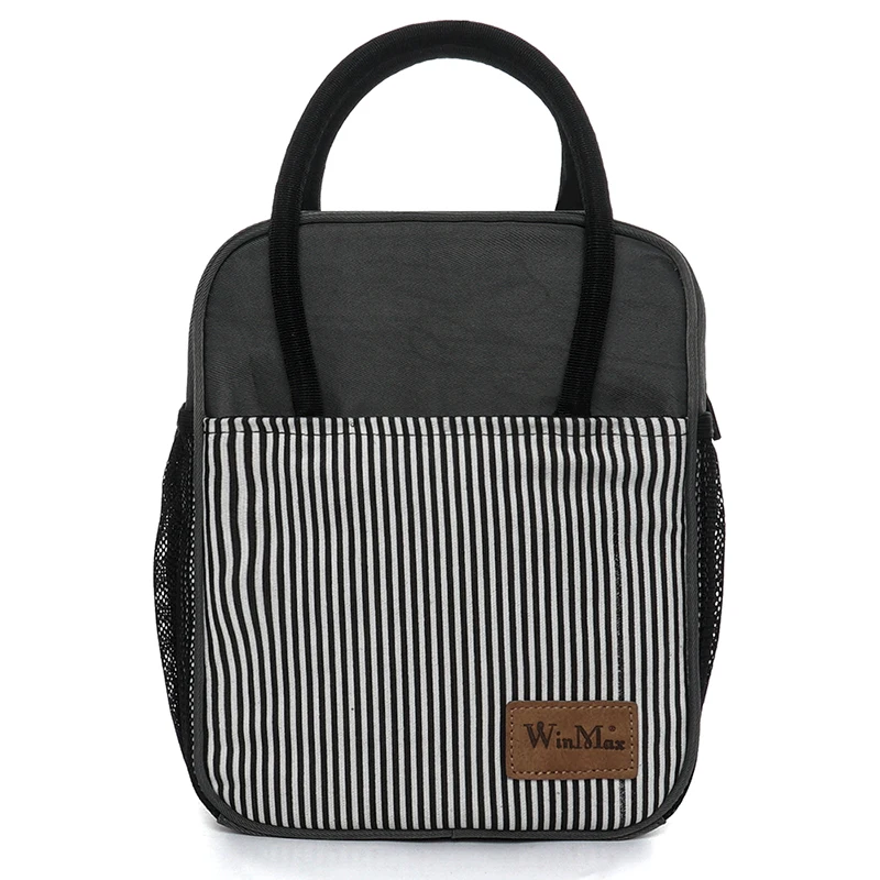 Winmax новая портативная термоизолированная сумка для ланча в полоску большие