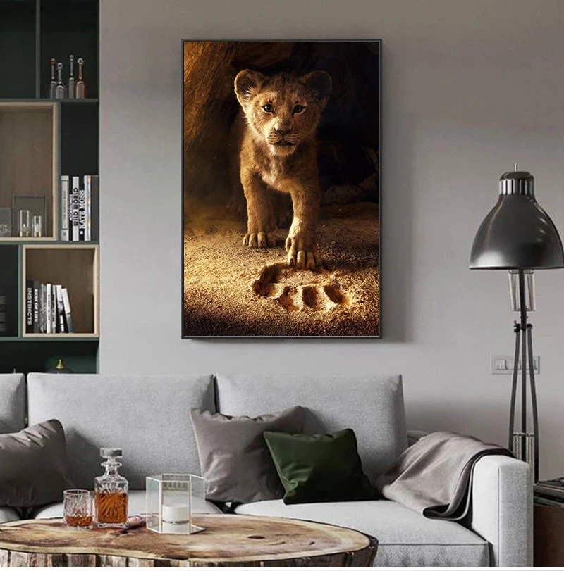 

Morden Classic Movie The Lion King Poster Self-motivation Canvas Painting Poster and Print Wall Art for Living Room Home Decor