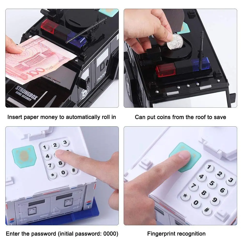 Автомобильный Копилка Детская большой Сейф экономии копилку музыка отпечатков