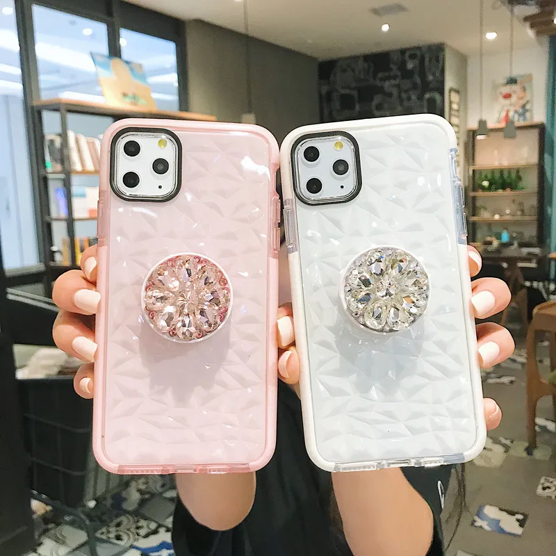 Блестящий прозрачный силиконовый чехол с кольцом держателем для iphone 12 Pro MAX 7 8 6 S