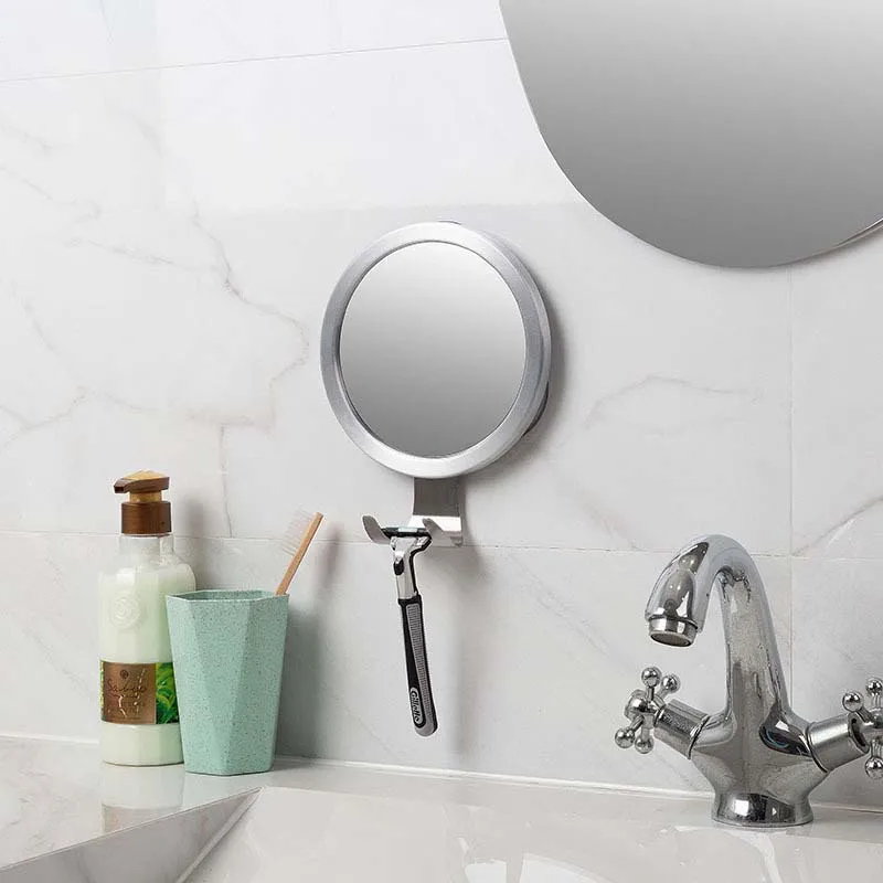 bathroom anti fog mirror powerful suction cup bath shower mirrors wall mounted make up man shaving mirror with shaver holder free global shipping