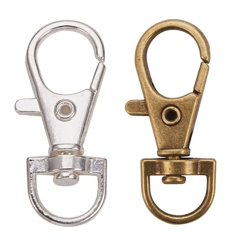 

50 Pcs Metal Silver Swivel Clasps Lanyard Snap Hook Lobster Claw Clasp DIY Keychains Split Key Ring FJewelry Making