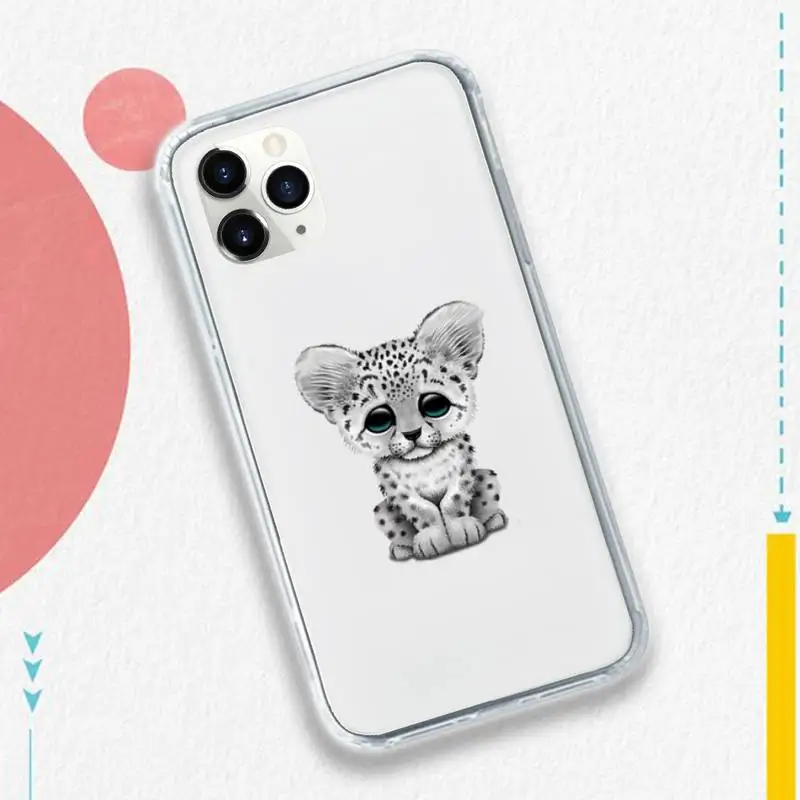 

Leopard cartoon cute Phone Cases Transparent soft For iphone 5 5s 5c se 6 6s 7 8 11 12 plus mini x xs xr pro max