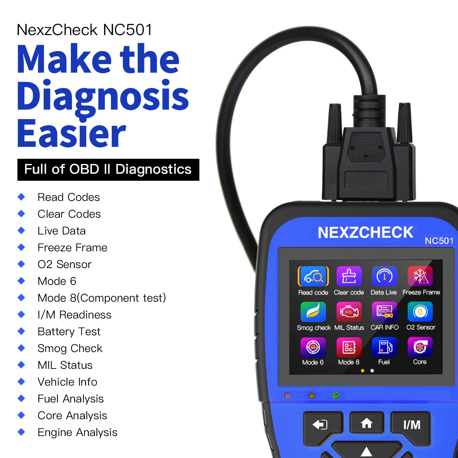 NexzCheck NC501 EOBD автомобильный сканер инструмент для диагностики автомобиля