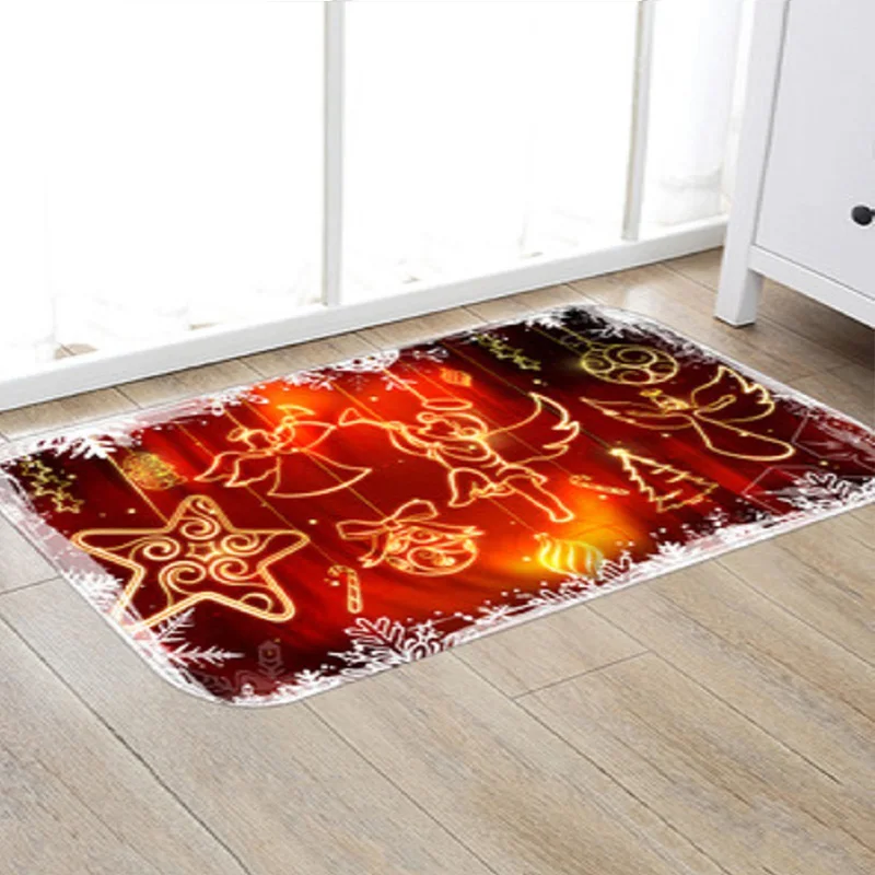 Креативные рождественские коврики Нескользящие Коврики для кухонной двери