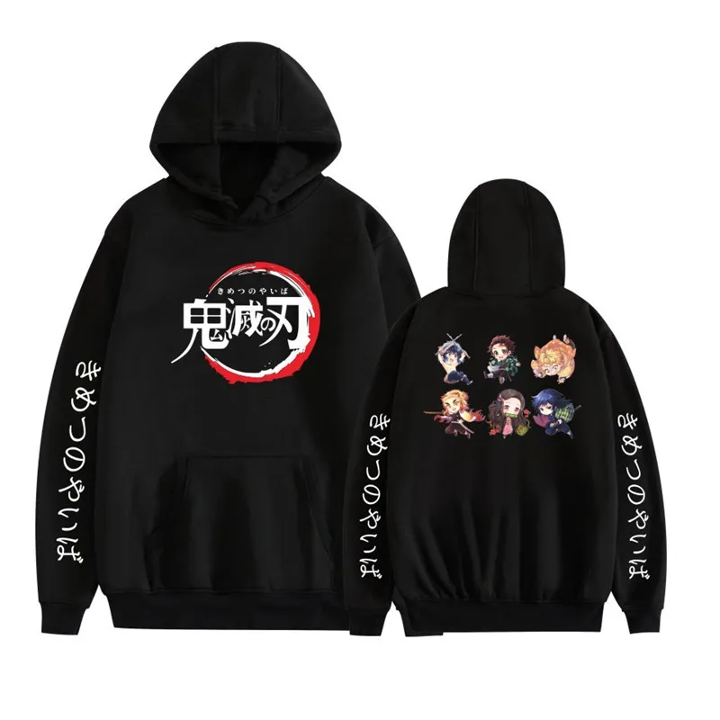 

Anime Demon Slayer Pullover Sweatshirt Women Men Tanjiro Kamado Costume Hoodies Harajuku Demon Slayer Kimetsu No Yaiba Sudadera