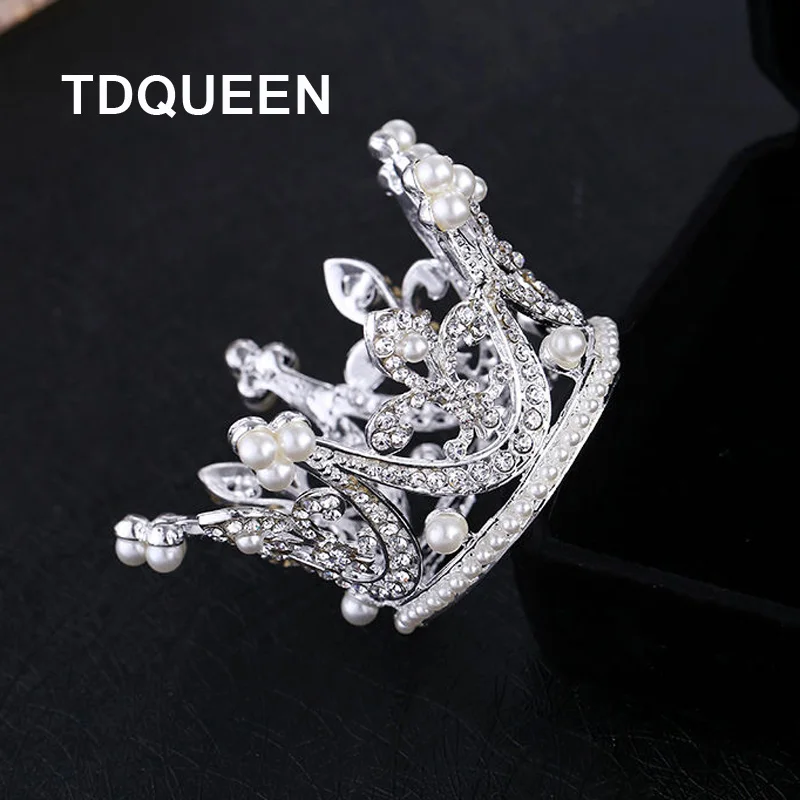 TDQUEEN имитация жемчуга мини полный круг тиара Корона невесты Pageant Выпускной День Рождения Круглый диадема, тиара Свадебные украшения для волос
