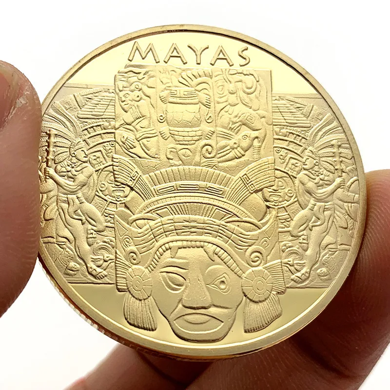Календарь Mayan сувенирная монета коллекционная позолоченная креативная