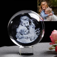 glass photo ball personalized crystal sphere lase engraving customized globe home decor accessories baby photo glass sphere