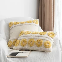 cushion cover embroidery pillow cover 45x45cm for living room bed yellow decorative pillows home decoration salon funda cojin