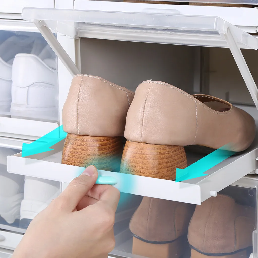 3 шт./компл. утолщенные шлепки прозрачный ящик чехол Пластиковые обувные коробки