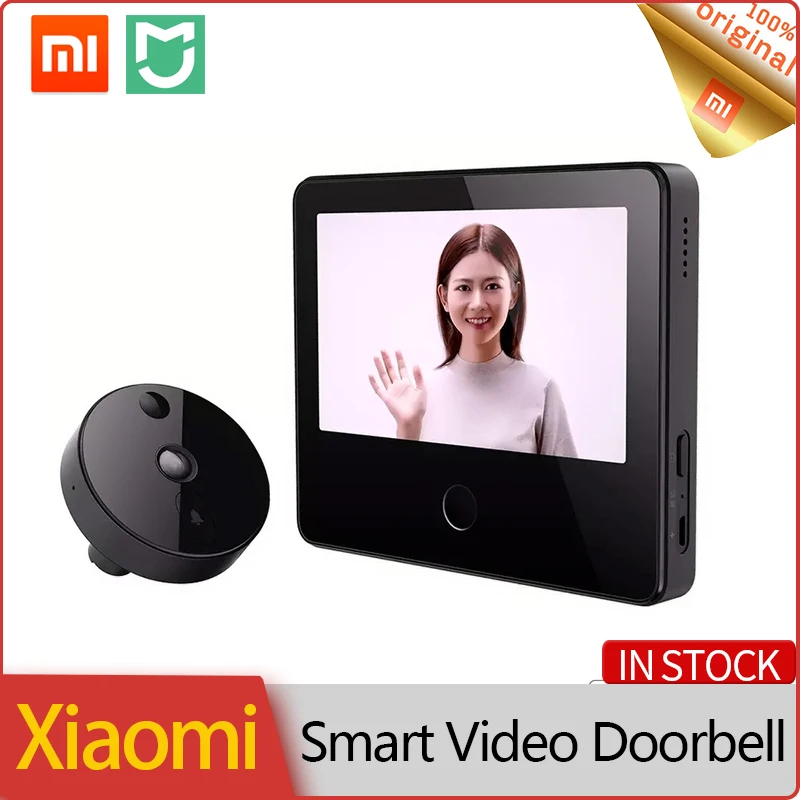 

Видеодомофон Xiaomi Mijia, умный беспроводной дверной звонок с камерой, «кошачий глаз», ии, функция наблюдения за лицом/PIR