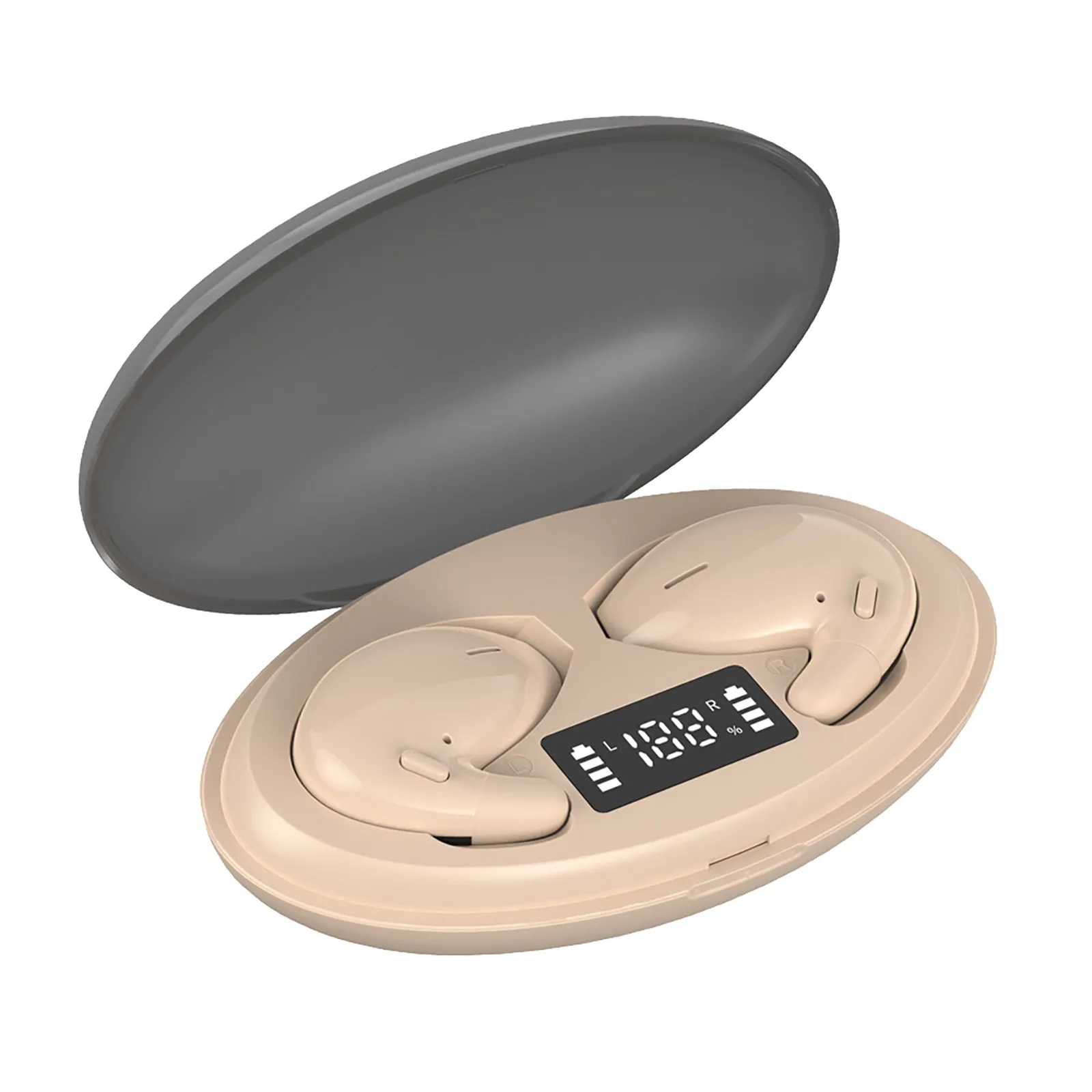 

J90 Semi-In-Ear Mini Button Digital Display 5.0 Wireless Bluetooth Headset With LED Battery Display Mic Headset high quality