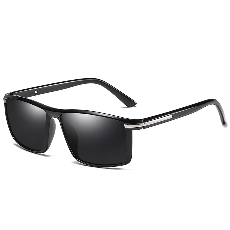 C2 black black HBK, классические, квадратные, HD, поляризационные, мужские солнцезащитные очки TR90, небьющиеся, Бизнес Стиль, для вождения, солнцезащитные очки, мужские, ультралегкие, летние, оттенки - Цвет линз: C2 black black