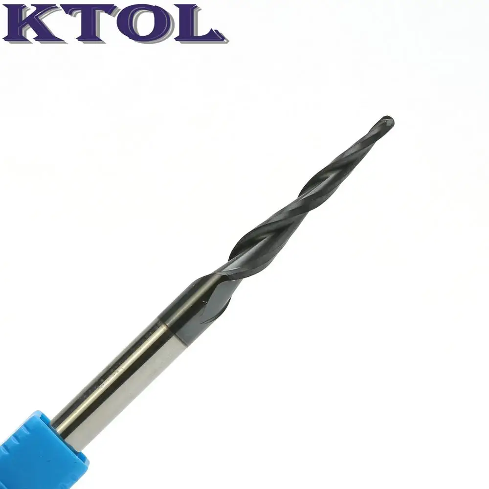 Индивидуальные 5 шт. R1.0 HRC55 конусные шариковые носовые фрезы карбидные из