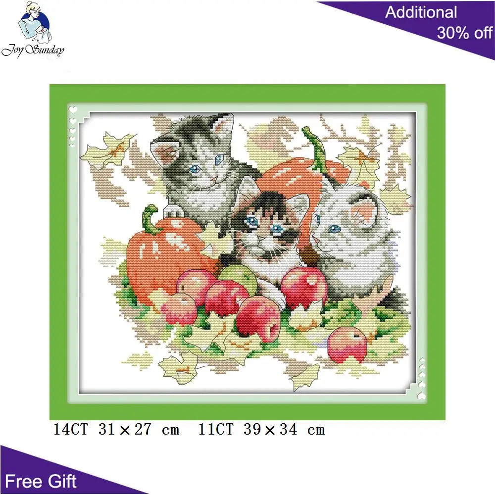 Домашний декор с кошками Joy Sunday D376(1)D377(2)D378(3)D379(4) весенние четыре сезона наборы для
