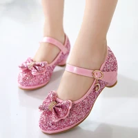 autumn childrens leather shoes female student princess girl high heeled shoes little girl performance single shoes