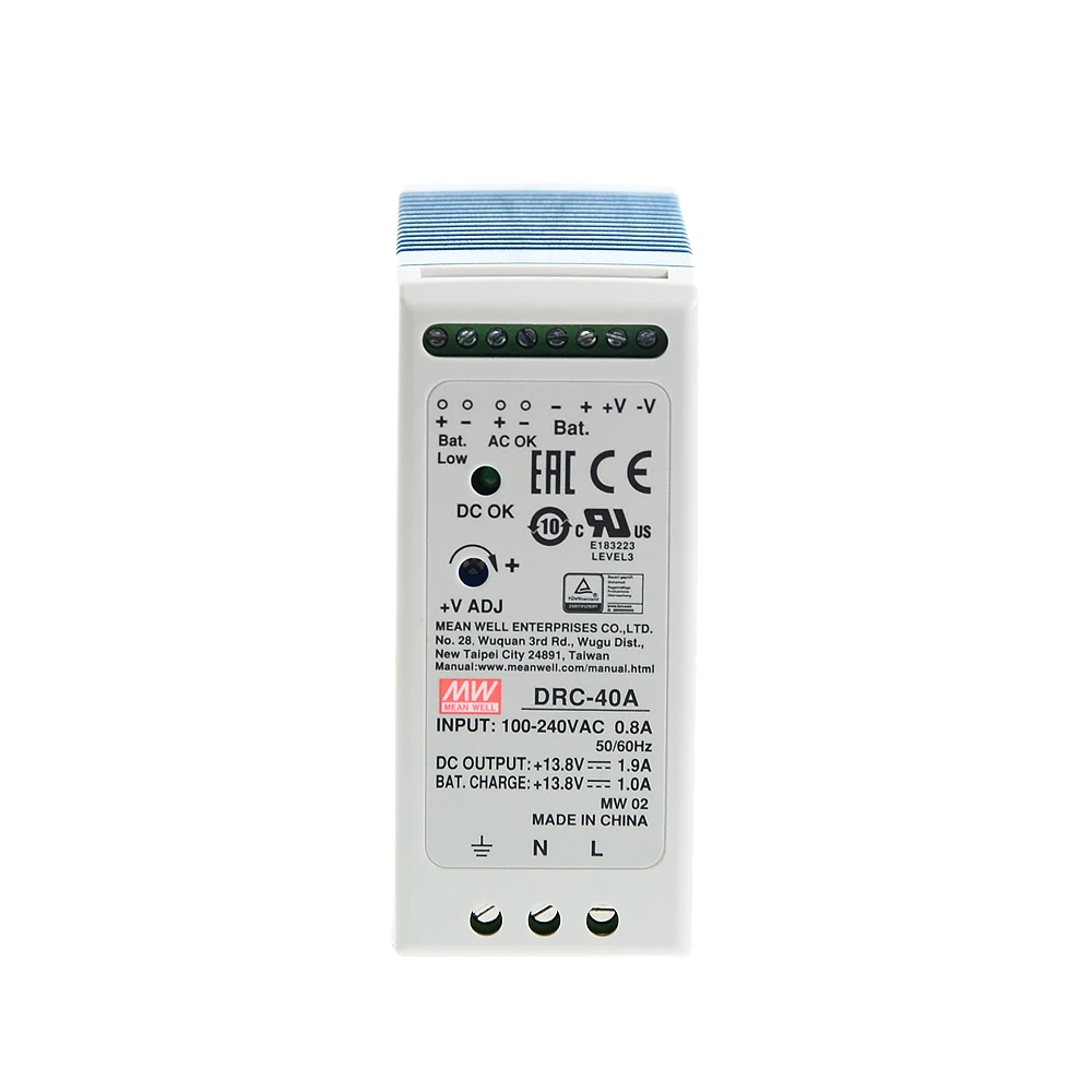 Original Mean Well DRC-40A meanwell 13.8V DIN Rail Security Power Supply 40W Single Output with Battery Charger UPS Function