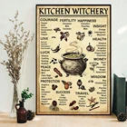 Кухонный плакат и печать чая на Хэллоуин Ведьмак Волшебные знания настенная живопись на холсте винтажные забавные подарки Домашний декор