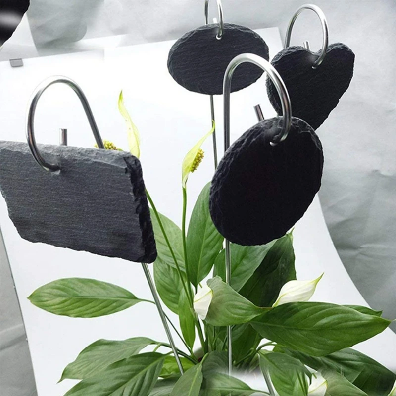 

5 Pcs Natural Slate Labels Plant Signs Reusable Garden Markers Plant Stake Tags for Vegetables Succulents Potted Flower
