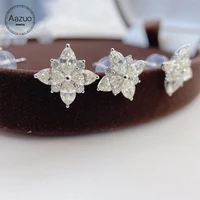 aazuo 18k whtie gold real diamonds horse eye 1 30ct snowflake stud earring upscale trendy classic party fine jewelry hot sell