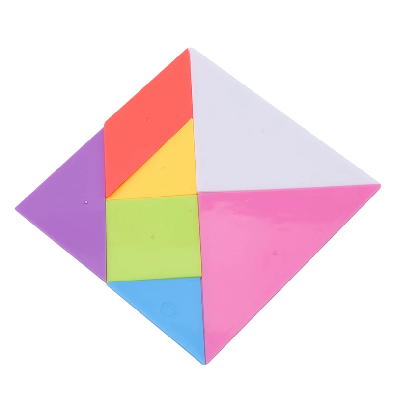 

Радужные цветные пластиковые Tangram DIY головоломки для детей Обучающие пазлы игрушки новый стиль 14*14 см головоломка для детей