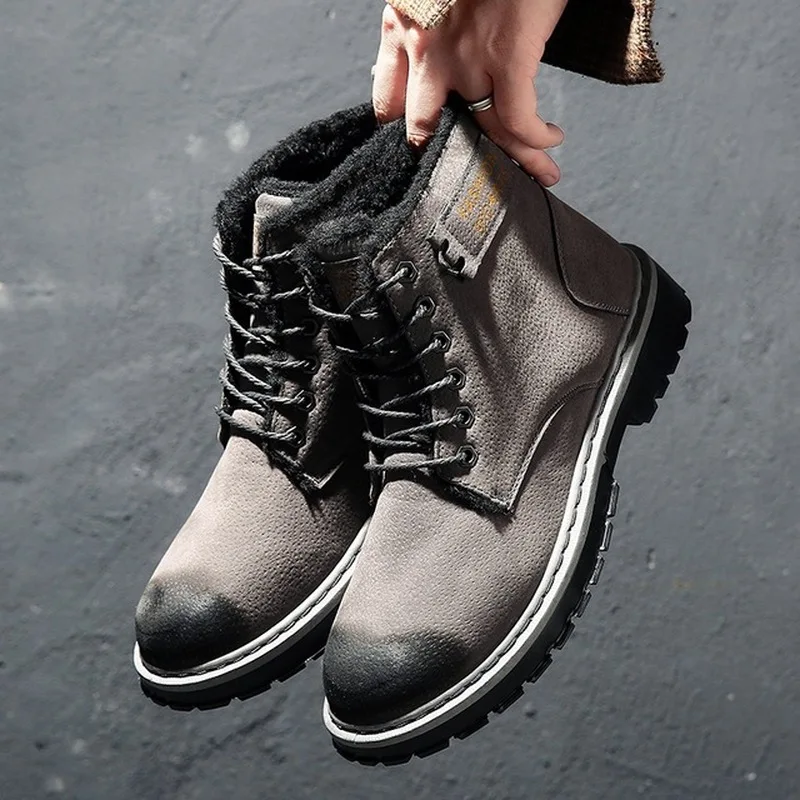 Новые мужские ботинки Сапоги для верховой езды зимние плюшевые теплые