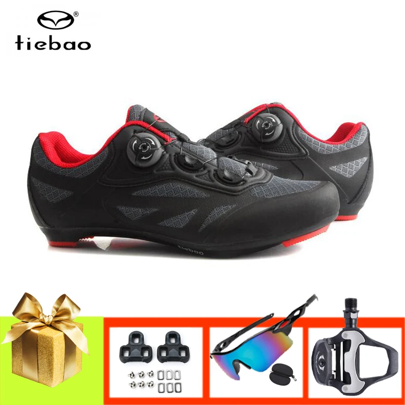 Tiebao Zapatillas Ciclismo Unisex Road Bike Shoes Breathable Self-locking Bicycle Riding Sneaker Outdoor Superstar Road Footwear