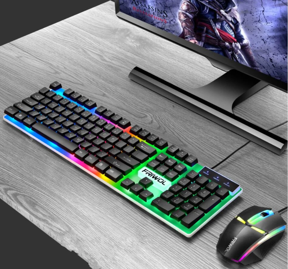 

OUTMIX Gaming keyboard and Mouse Wired keyboard with backlight keyboard Gamer kit Silent For PC Laptop Gaming Mouse Set