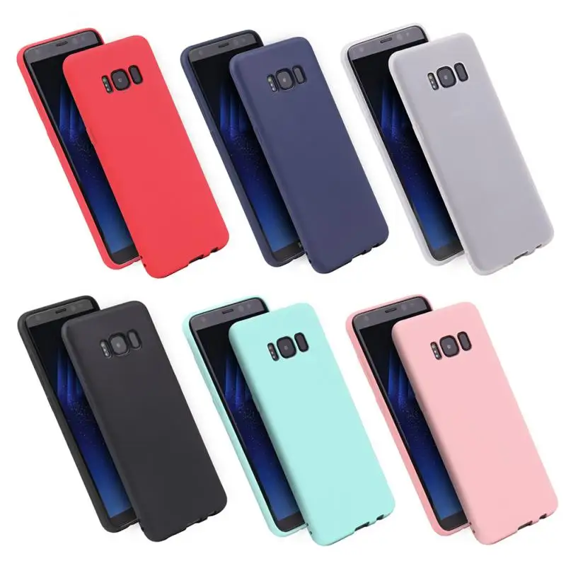

Mobile Phone Case For Samsung Galaxy S8/S8 Plus/S9/S9 Plus Frosted Phone Case Solid Color TPU Soft Anti-drop Protective Cover