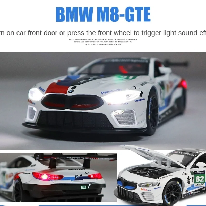 Buy 2021 Best-selling BMW M8 Racing Car 1/32 Sports Simulation Inertia Metal Collection Decoration Diecast Model Toy on
