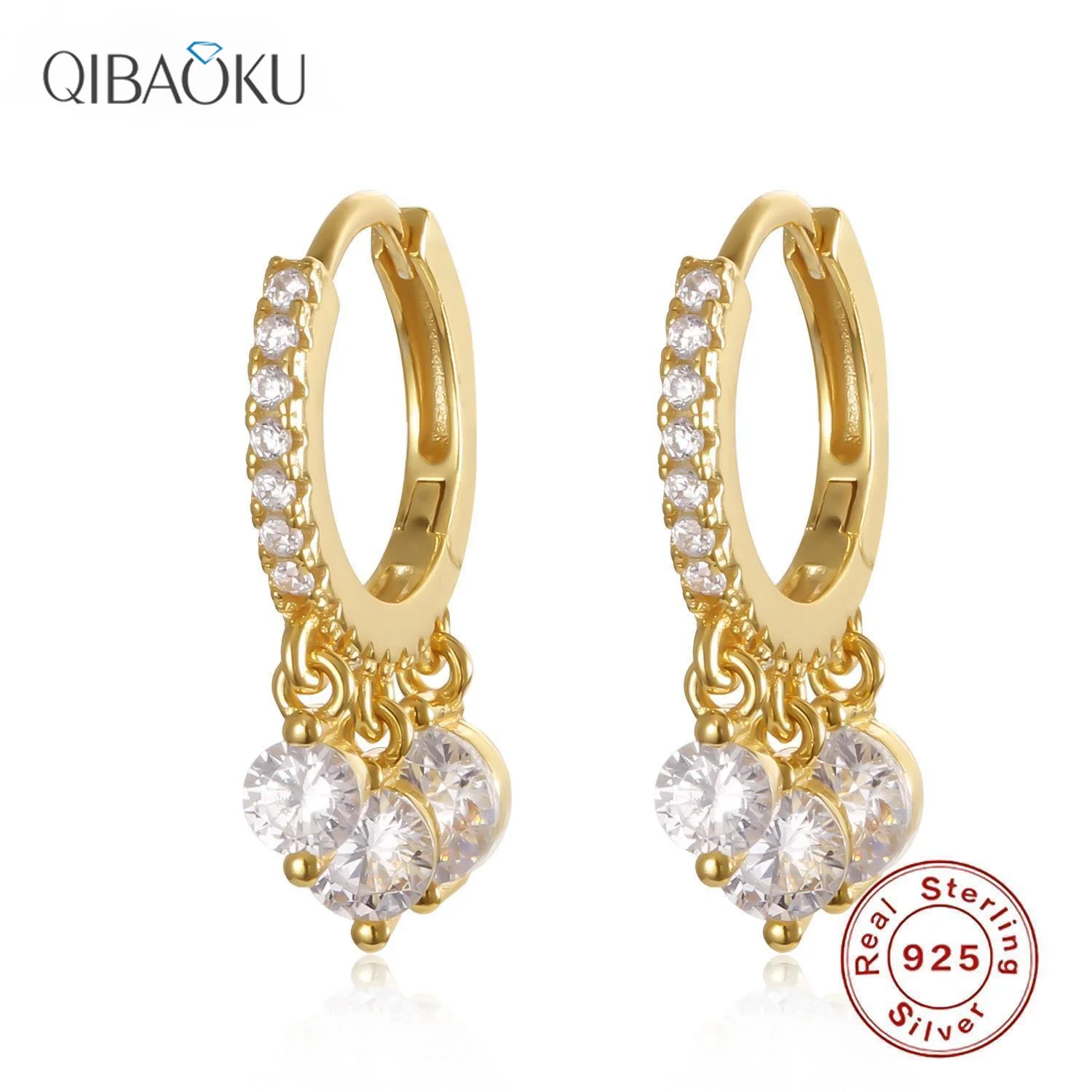

Hot Sale 925 Sterling Silver Earring Gold Color Small Circle Hoop Earrings For Women Birthday Simple Noble Jewelry Gift NO.16