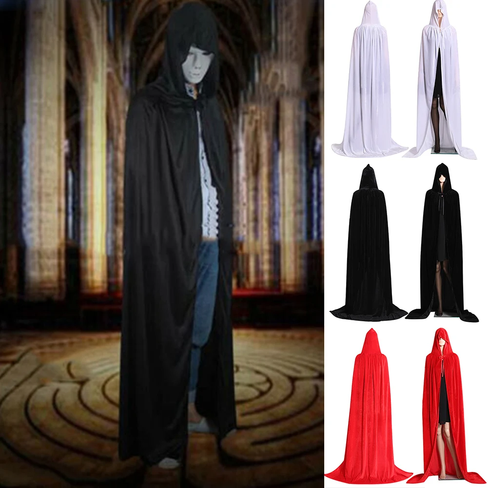 Костюм на Хеллоуин плащ длинный с капюшоном золотой бархат нарядное платье