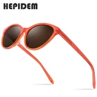 HEPIDEM Ацетат поляризованных солнцезащитных очков Для женщин Брендовая Дизайнерская обувь прозрачный зеркальные солнцезащитные очки кошачий глаз для Для женщин 9111