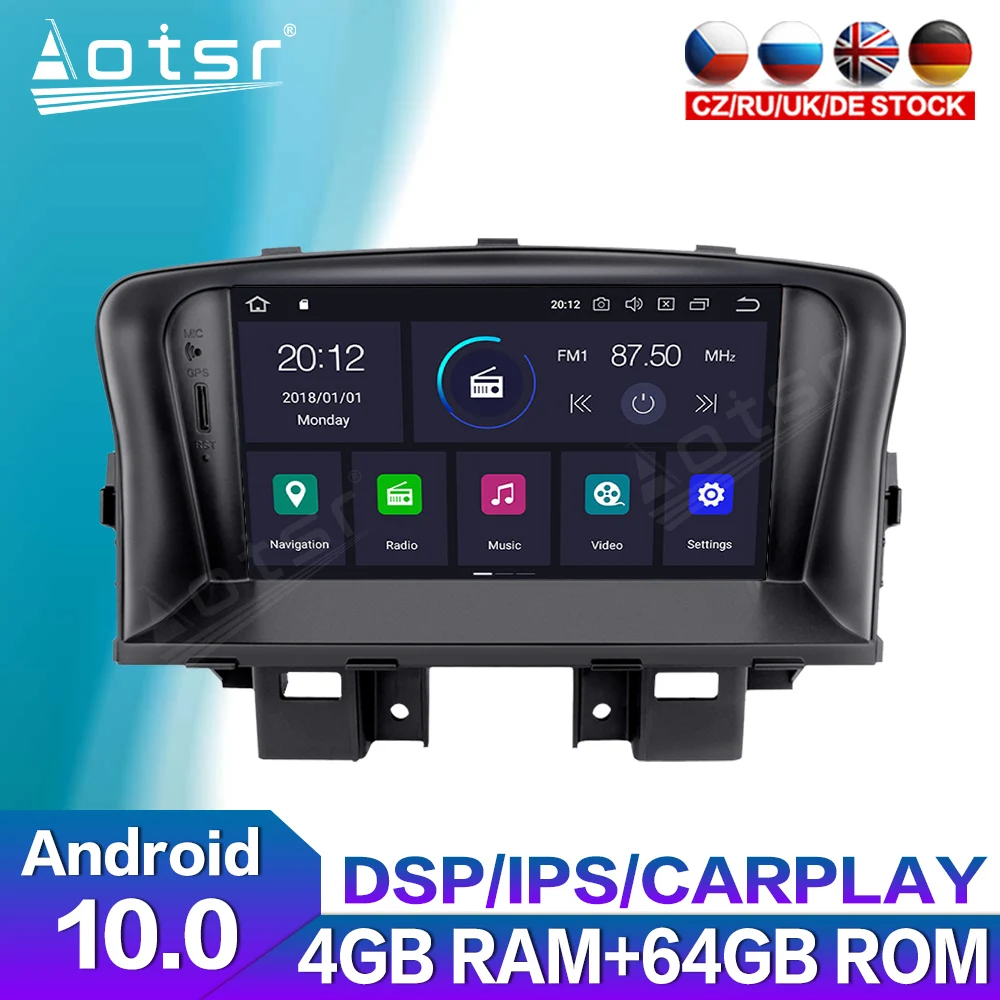 Автомагнитола с GPS навигацией для Chevrolet Cruze 2008 2009 2010 2011 2012 Android мультимедийный