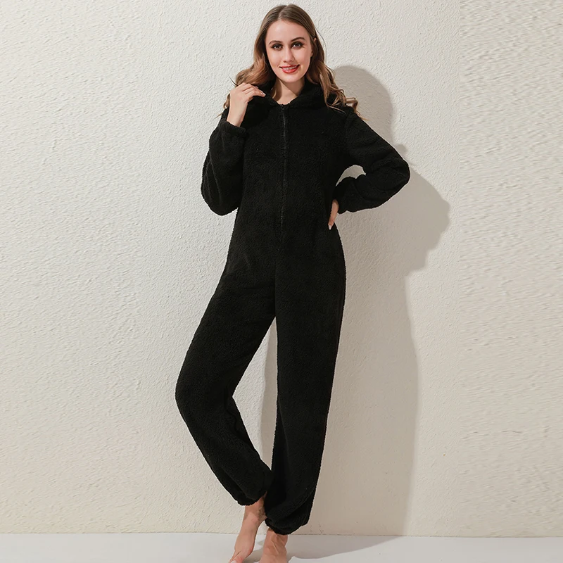 Теплая Пижама комбинезон в виде костюма пушистые флисовые комбинезоны для сна
