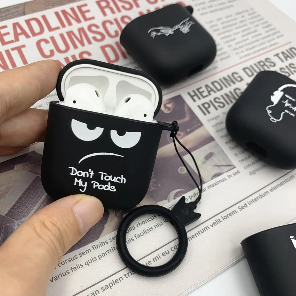Силиконовый чехол для Apple Airpods 1 2 s со слоганом простой текст с надписью Don't touch