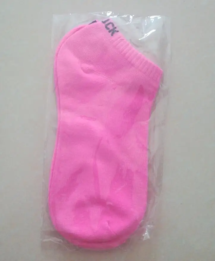 FXXX OFF pink Мужские модные однотонные удобные повседневные забавные короткие носки унисекс с принтом в виде букв Harajuku - Цвет: FXXX OFF pink