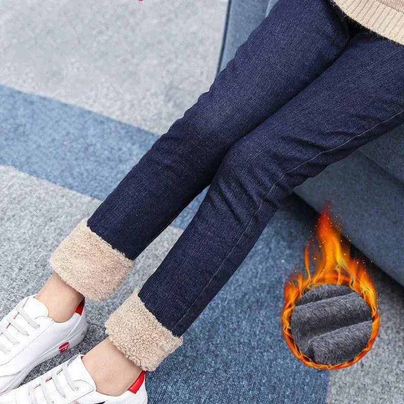 Новые зимние леггинсы для девочек вельветовые штаны 2020 г. Детские теплые с