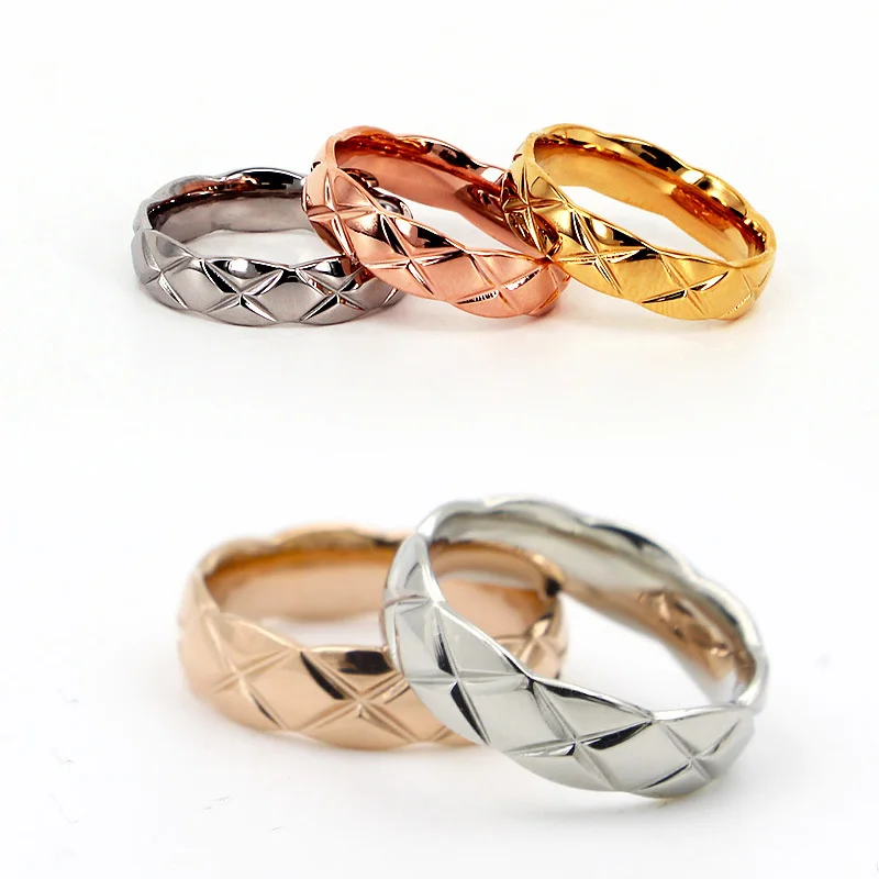 Женское кольцо из титановой нержавеющей стали с перекрестной сеткой | Украшения