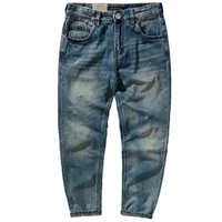vintage jeans men s american casual 3d fit stand cut distressed straight leg trousers