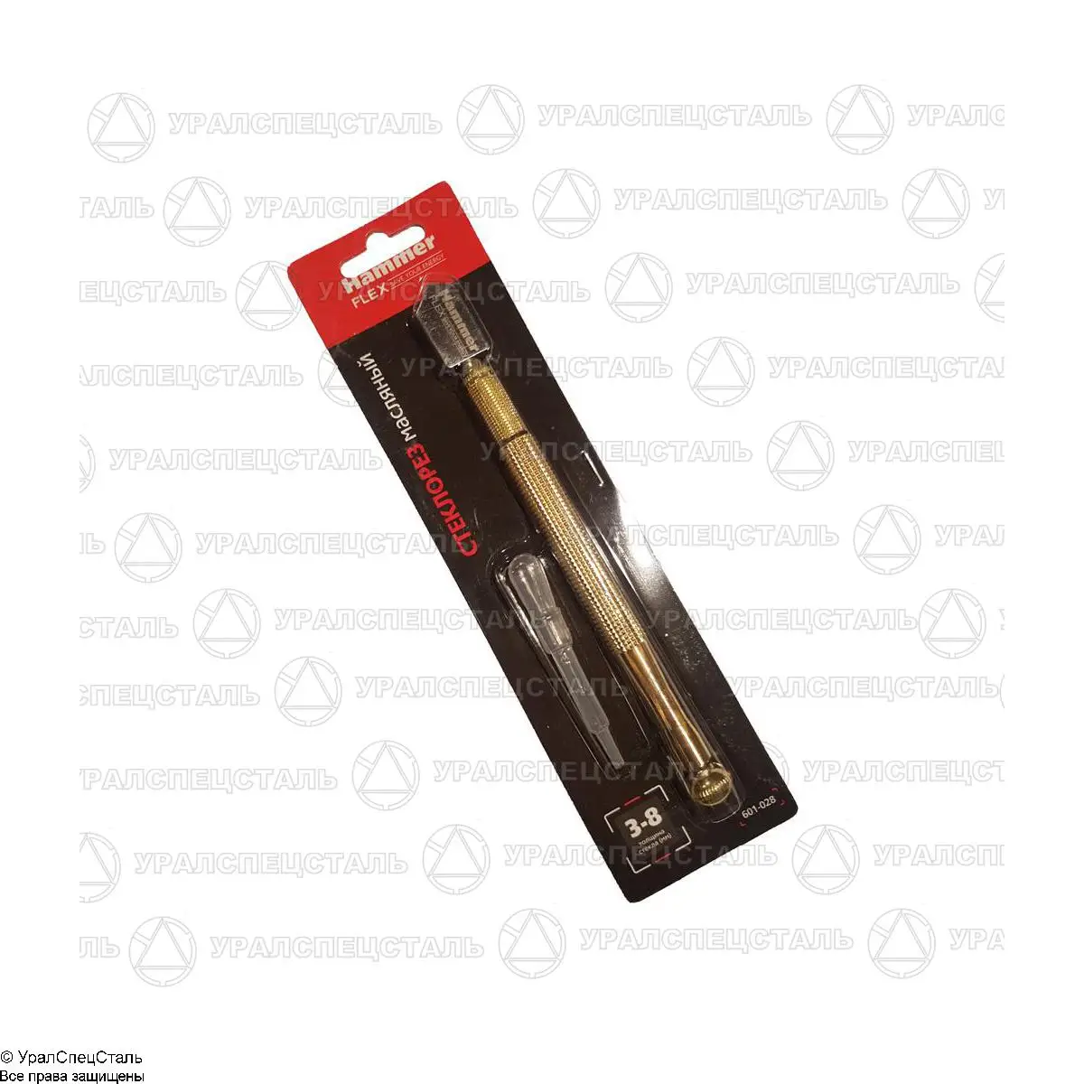 Стеклорез масляный 601 028 Hammer Flex толщина реза 3 8мм длина 175мм