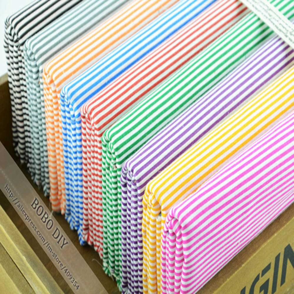 9 цветов 50 см x хлопковый тканевый комплект &quotMust Have Stripe&quot толстый с четвертью