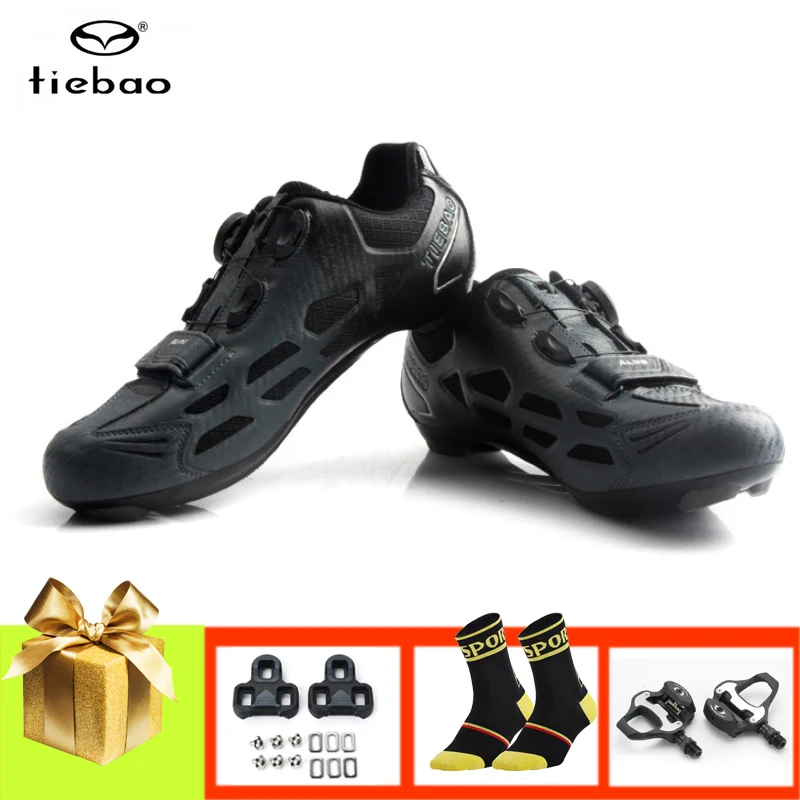 TIEBAO sapatilha ciclismo road cycling shoes pedals SPD-SL self-locking road bike sneakers breathable riding bicycle bike shoes