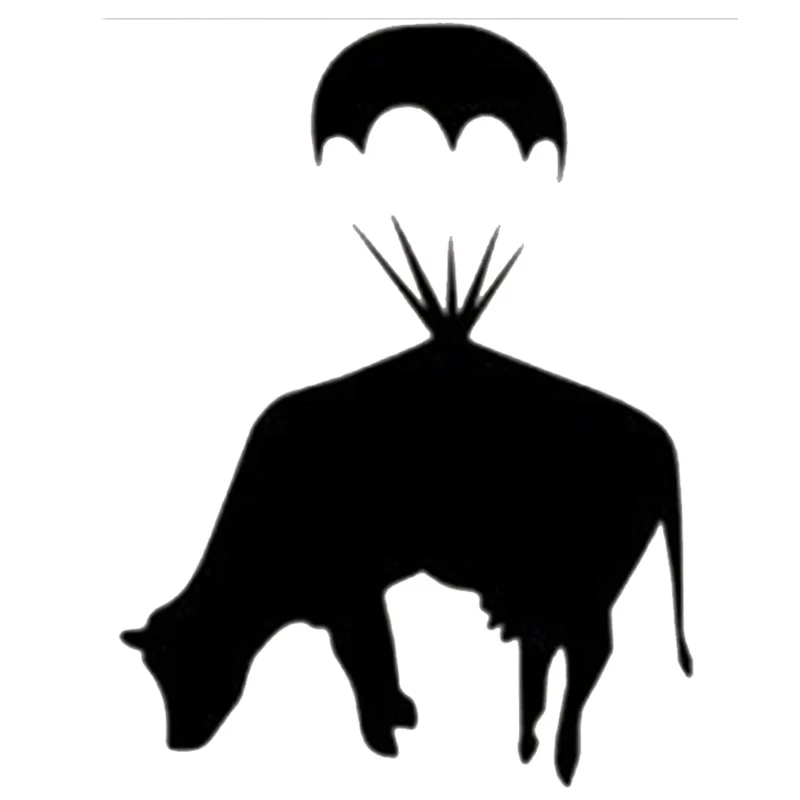 Бесплатная доставка Бэнкси корова парашют-Забавный Настенный декор и наклейка