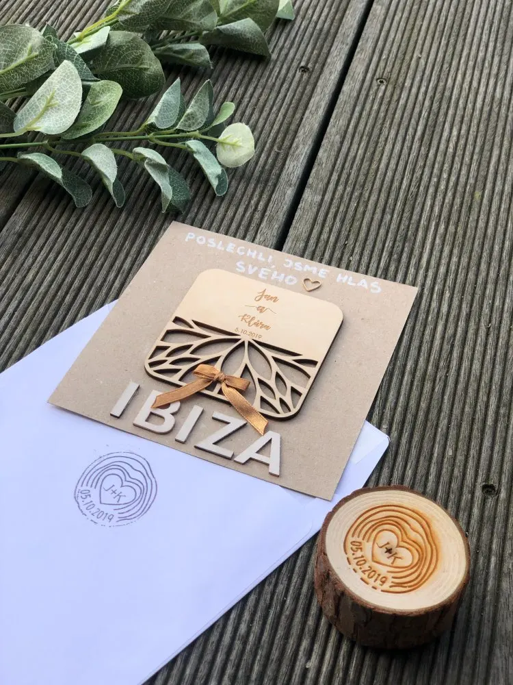 Настраиваемый штамп с инициалами и датой персонализированный деревянный столб