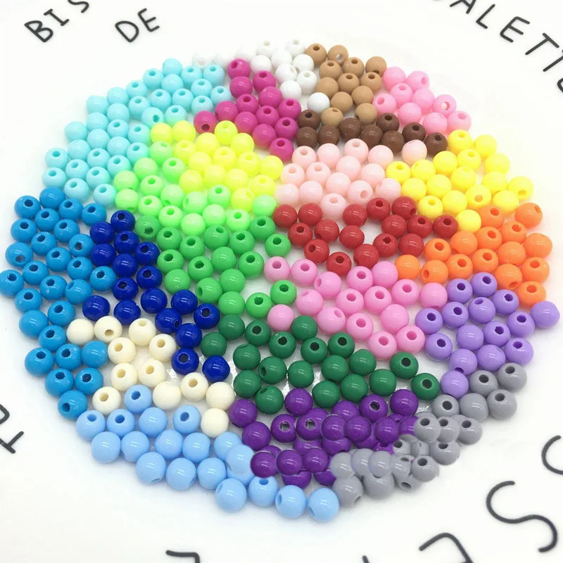 5 мм милые мини бусины акриловые карамельные цвета круглые шарики