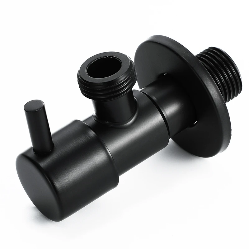 Black Angle Valve 304 Stainless Steel Water Stop Leak-Proof Cold and Hot General Bathroom Accessories |
