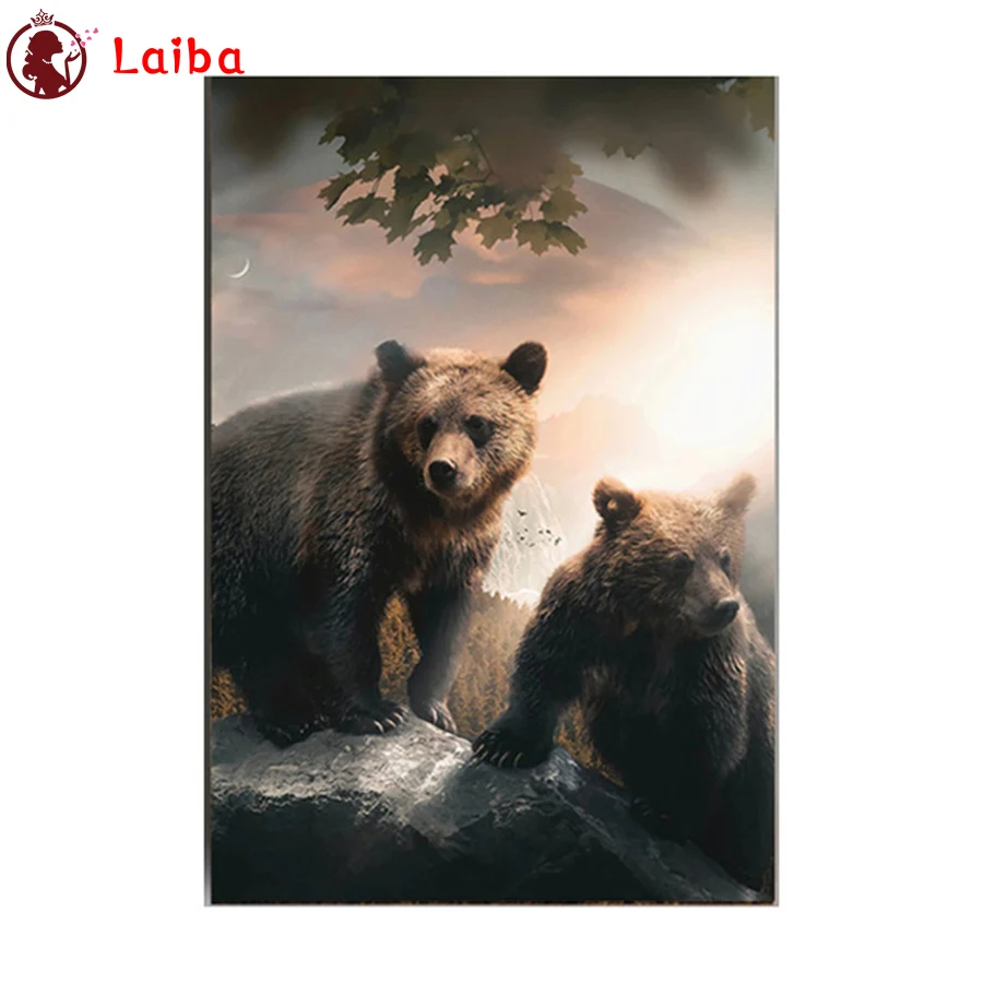 

Фото на заказ Алмазная вышивка «сделай сам» абстрактное животное искусство, лес медведь алмазная живопись полная квадратная круглая Алмазная мозаика